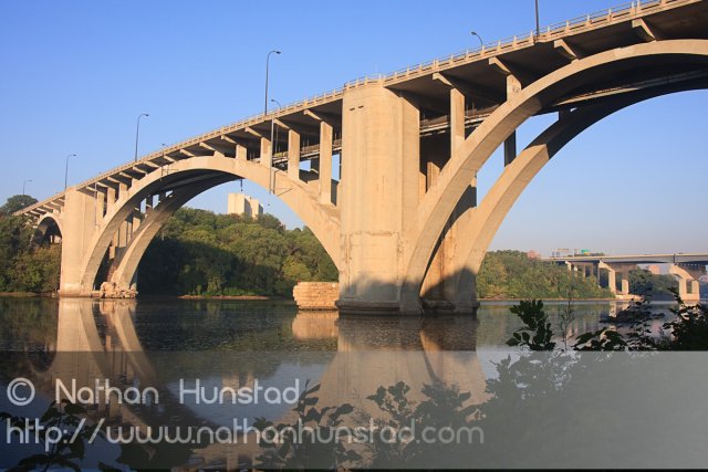 The Franklin Avenue Bridge over the Mississippi River.